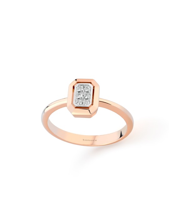 Buonocore Ring Glint in 18K Rose Gold with Carat Natural