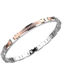 Bracciale Zancan-Acciaio 316L-Targa Rosè-Fila di Spinelli Bianchi-EHB359