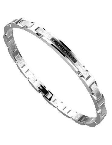Zancan Bracelet - Hi-Teck - 316L Steel - Black Spinels - EHB356 2
