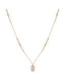 Collana Buonocore - Glint in Oro Rosa 18 carati con Pendente Toppa e Diamanti Naturali 0,12 carati - 0
