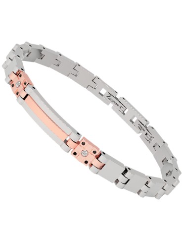 Bracciale Zancan - Acciaio 316L - PVD Rose Gold - Spinelli Neri-EHB400 2