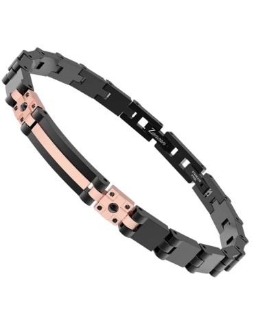 Bracciale Zancan - Acciaio 316L - PVD Nero - Spinelli Neri - EHB403 2