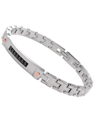 Bracciale Zancan - Acciaio 316L - Viti Rose Gold -Spinelli Neri-EHB408 2
