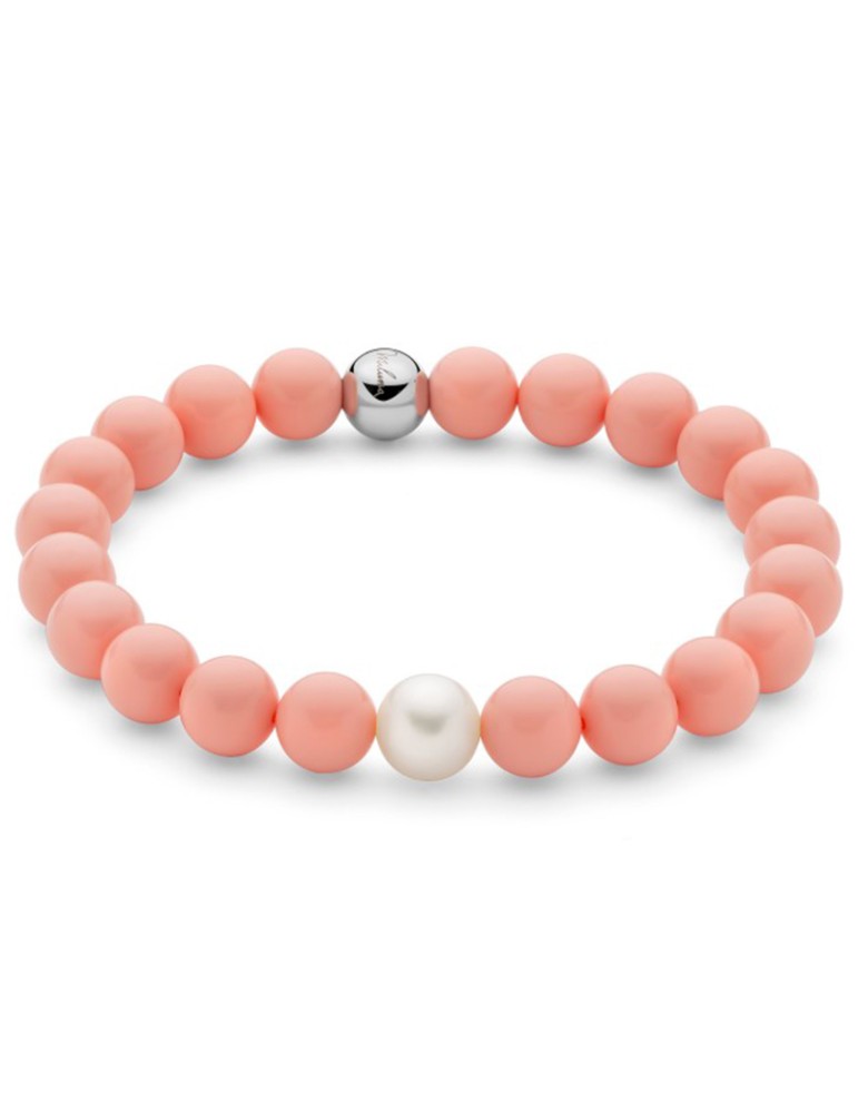 Miluna Bracelet - Pearl 8.5 - 9 mm - Pink Coral Paste - PBR3659