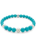Miluna Bracelet-White Pearls-Degradé Turquoise Agglomerate-PBR3664