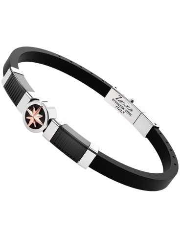 Bracciale Zancan - Silicone Nero - Rosa dei Venti in Acciaio - EHB423 2