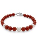 Bracciale Miluna - Perle - Agglomerato di Corallo Rosso - PBR3666