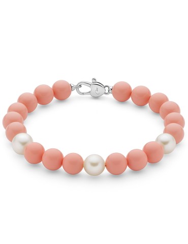 Bracciale Miluna - Perle - Agglomerato di Corallo Rosa - PBR3668