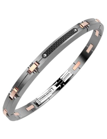 Zancan Bracelet - Satin - Carbon Fiber - PVD Rosé Screws-EHB446