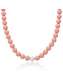Collana Miluna - Perla - Agglomerato di Corallo Rosa - PCL6696
