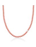 Collana Miluna - Perla - Agglomerato di Corallo Rosa 8 mm - PCL6699