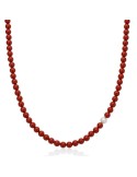 Collana Miluna-Argento 925%-Perla-Agglomerato di Corallo Rosso-PCL6700