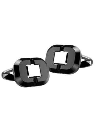 Gemelli Zancan - Hi-Teck - Acciaio 316L - Ceramica Lucida Nera -EHG071