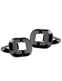Zancan cufflinks - Hi-Teak - 316L steel - Black polished ceramic -EHG071