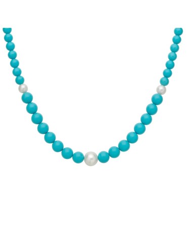 Collana Miluna - Perla Oriente - Agglomerato Turchese - PCL6704