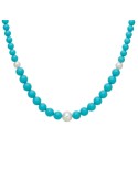 Collana Miluna - Perla Oriente - Agglomerato Turchese - PCL6704