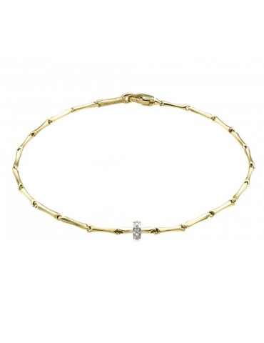 Chimento Bamboo Shine Bracelet in 18K Yellow Gold with Natural Diamonds 19 cm - 0