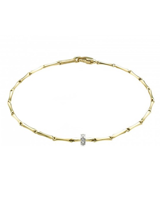 Chimento Bamboo Shine Bracelet in 18K Yellow Gold with Natural Diamonds 19 cm - 0