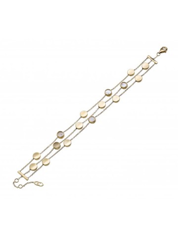 Bracciale Chimento - Armillas a Tre Fili in Oro Giallo 18 carati con Madreperla - 19 cm - 0