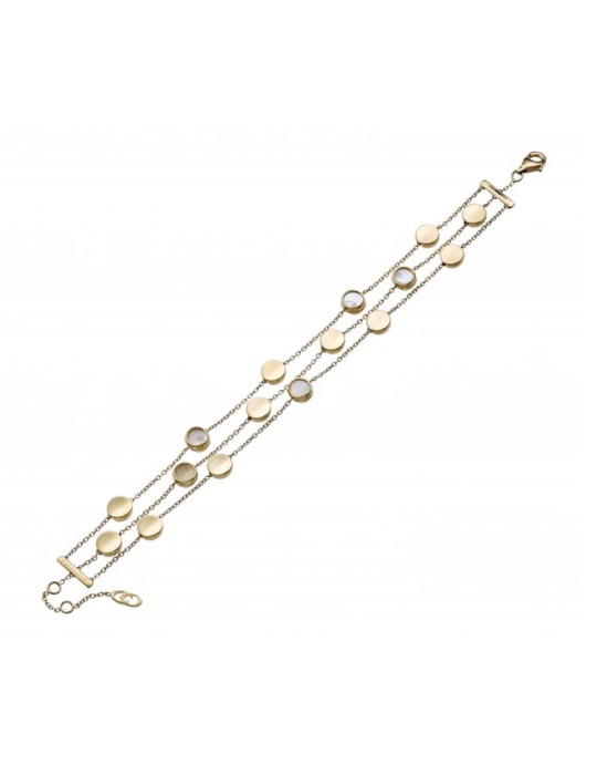 Bracciale Chimento - Armillas a Tre Fili in Oro Giallo 18 carati con Madreperla - 19 cm - 0