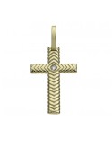 Chimento Croce Pendant - Tradition Gold Sacred Images in 18K Yellow Gold with Natural Diamond - 0