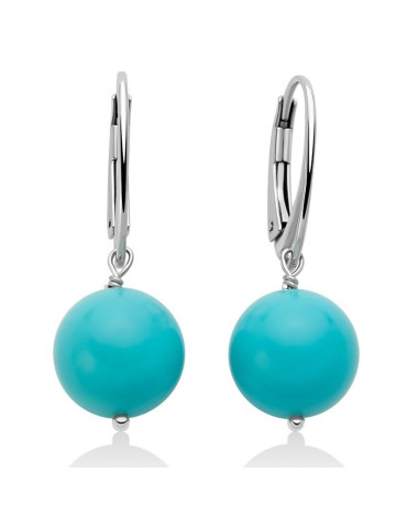 Orecchini Miluna - Argento 925% - Agglomerato Turchese 12mm - PER2821