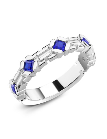 Zancan Ring - 925% Silver - Blue Spinels - Size 24 - ESA092BL-24