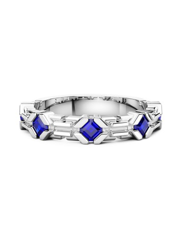 Zancan Ring - 925% Silver - Blue Spinels - Size 24 - ESA092BL-24 2