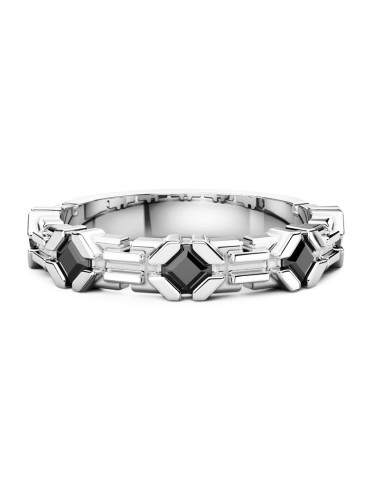 Zancan Ring - 925% Silver - Black Spinels - Size 19 - ESA092NE-19 2