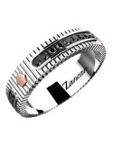 Anello Zancan-Argento 925%-Spinelli Neri-Viti PVD Rose Gold-ESA112-20