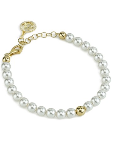 Bracciale Bottega Boccadamo-Perla-Argento 925% Dorato-Perle 6mm-BBR131D