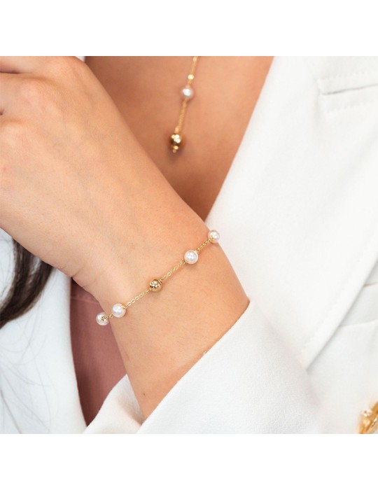 Bracciale Bottega Boccadamo - Argento 925% Dorato -Boule-Perle-BBR133D