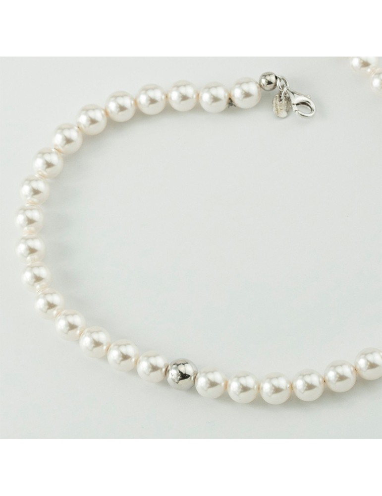 Bottega Boccadamo Necklace - 925% Silver - Boule - Pearls 6 mm - BGR140