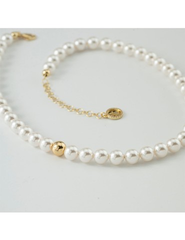 Collana Bottega Boccadamo-Argento 925% Dorato-Boule-Perle 6 mm-BGR140D 2