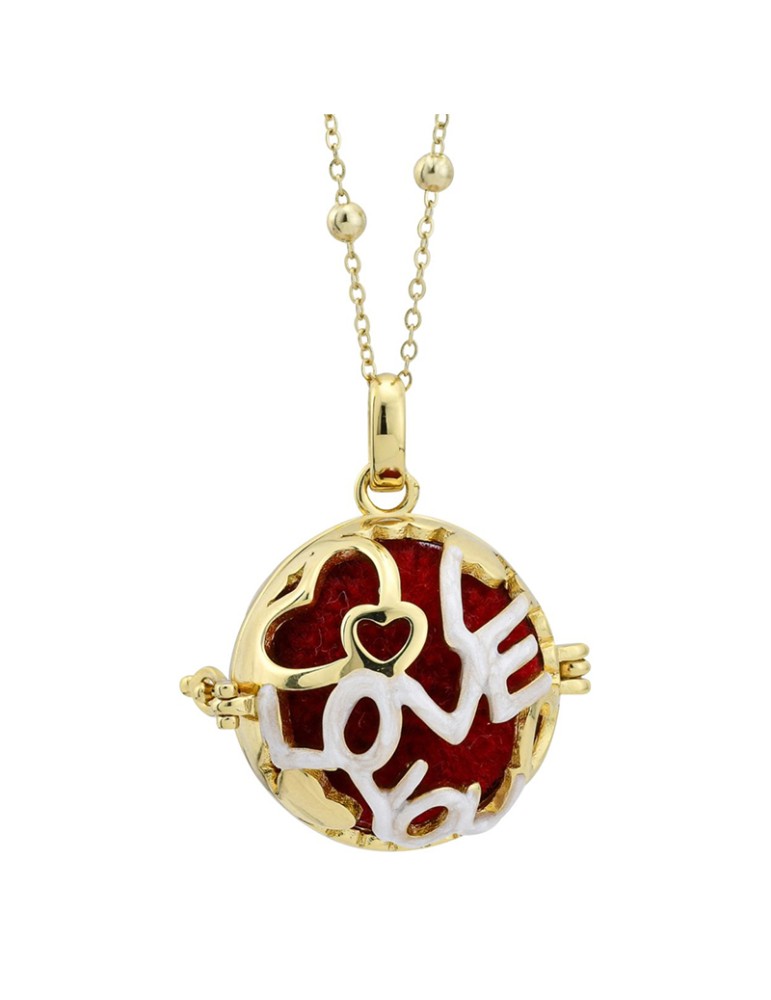 Boccadamo Necklace-Fluff-925% Silver Golden-Openable Casket-BTGR17