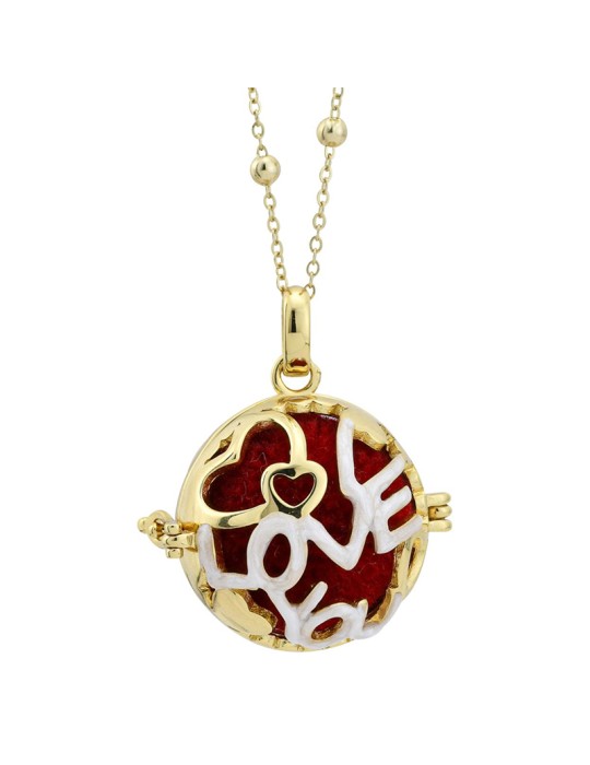 Boccadamo Necklace-Fluff-925% Silver Golden-Openable Casket-BTGR17