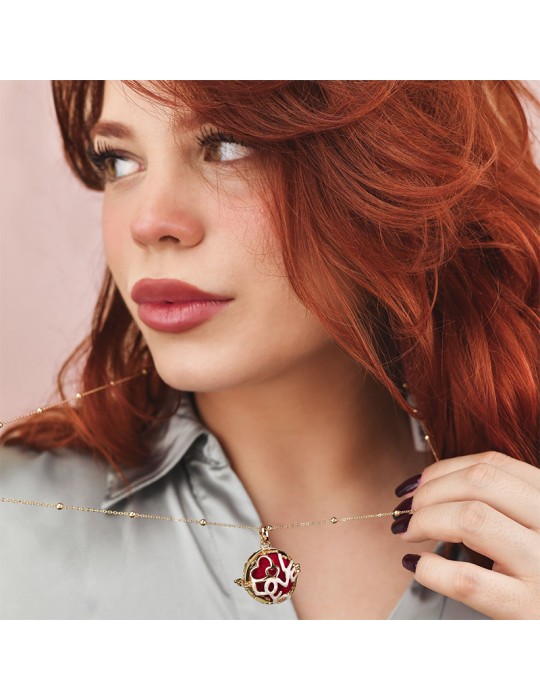 Boccadamo Necklace-Fluff-925% Silver Golden-Openable Casket-BTGR17