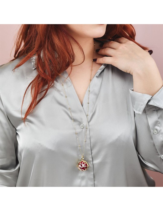 Boccadamo Necklace-Fluff-925% Silver Golden-Openable Casket-BTGR17