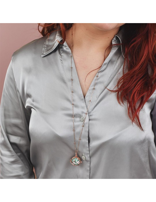 Boccadamo Necklace - 925% Pink Silver - Openable Chest - BTGR18