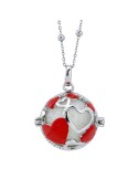 Boccadamo Necklace - Pendant - 925% Silver - Enameled Hearts - BTGR19