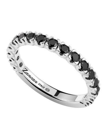 Zancan Ring - 925% Silver - Black Spinels - Size 24 - ESA107NE-24