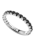 Zancan Ring - 925% Silver - Black Spinels - Size 24 - ESA107NE-24