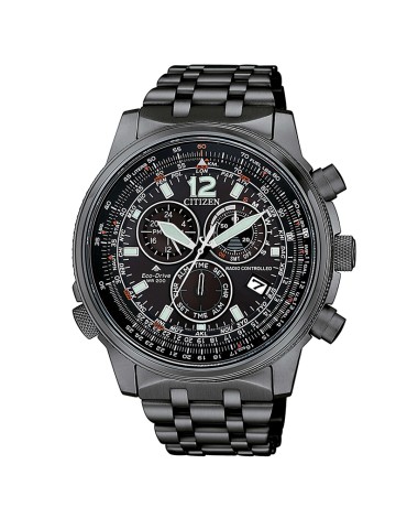 Citizen Watch - Radio Controlled Chrono Pilot Steel 45mm Black - 0