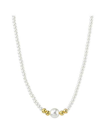 Boccadamo Necklace - Sophie - 925% Silver Gilded - White Pearls - GR909D