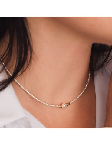 Boccadamo Necklace - Sophie - 925% Silver Gilded - White Pearls - GR909D 2