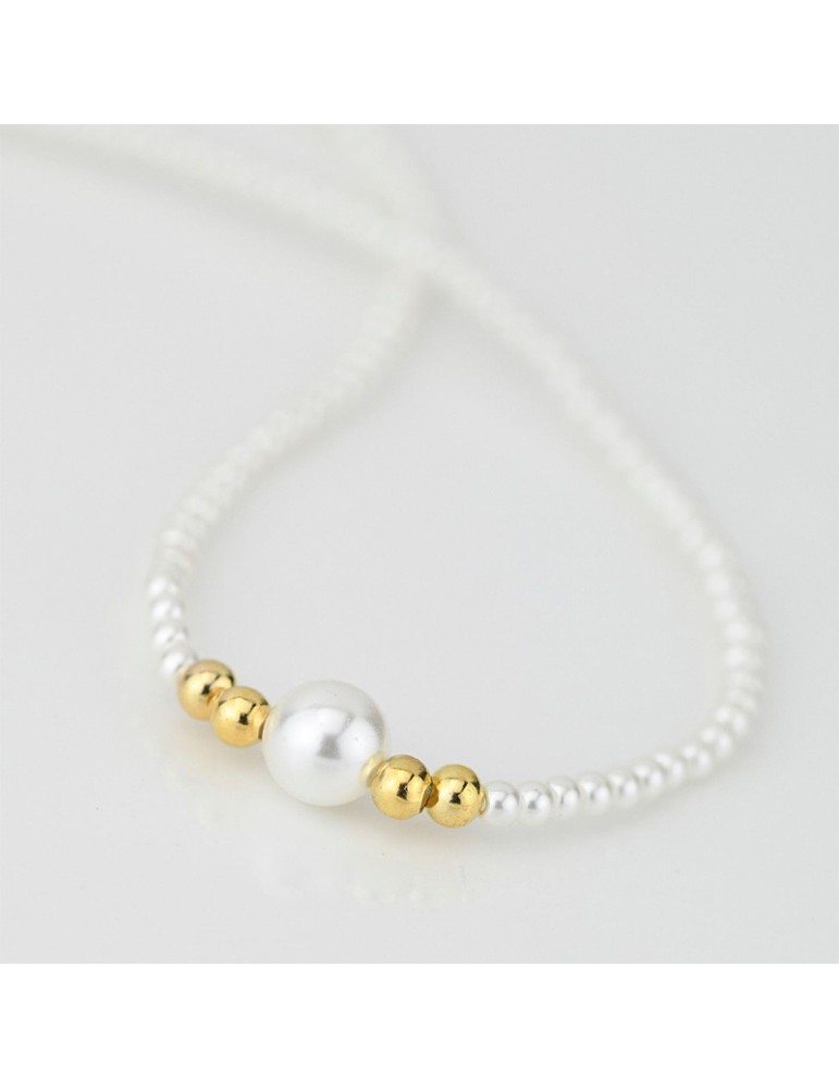 Collana Boccadamo - Sophie - Argento 925% Dorato -Perle Bianche-GR909D