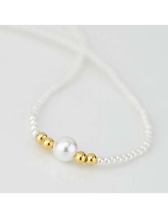 Collana Boccadamo - Sophie - Argento 925% Dorato -Perle Bianche-GR909D