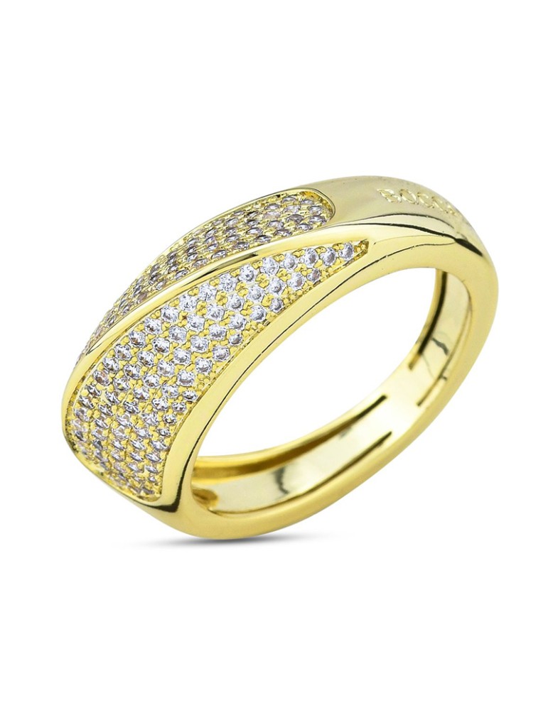 Anello Boccadamo-Caleida-Bronzo Dorato-Pavè di Cubic Zirconia-KAN019D