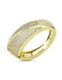 Anello Boccadamo-Caleida-Bronzo Dorato-Pavè di Cubic Zirconia-KAN019D