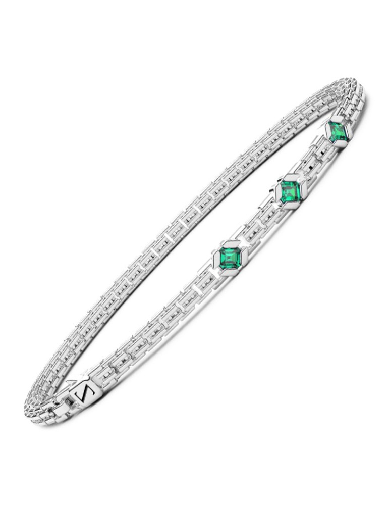 Bracciale Zancan - Argento 925% - Spinelli Verdi Quadrati - ESB313VE